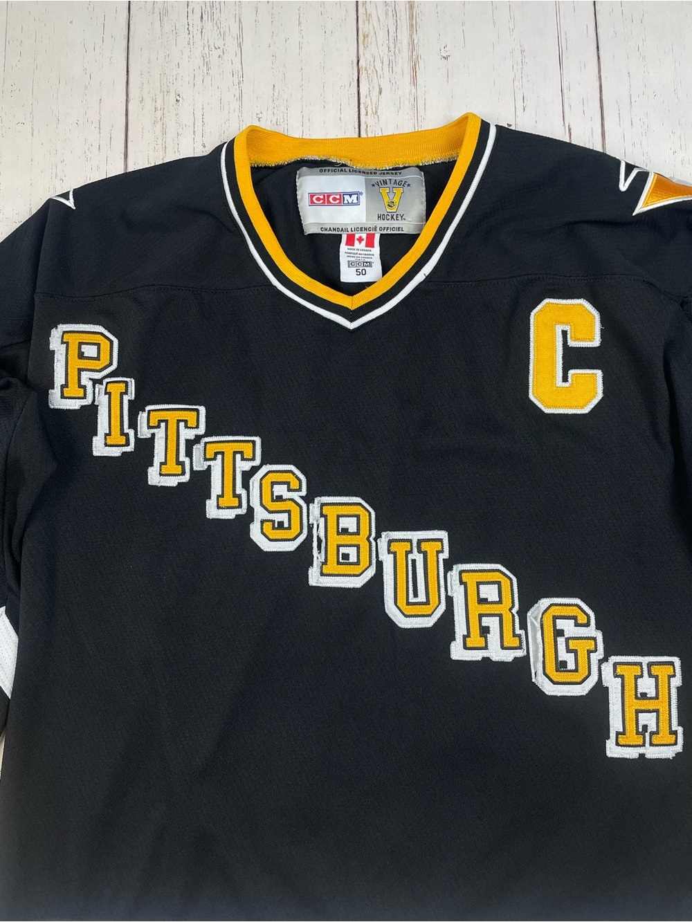 Vintage CCM Mario Lemieux NHL Pittsburgh Penguins Official Hockey Jersey